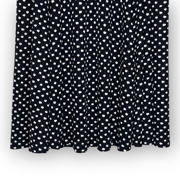Lands’ End Black White Animal Print Dot A-Line Knee Length Skirt Women’s Size M - Picture 4 of 11